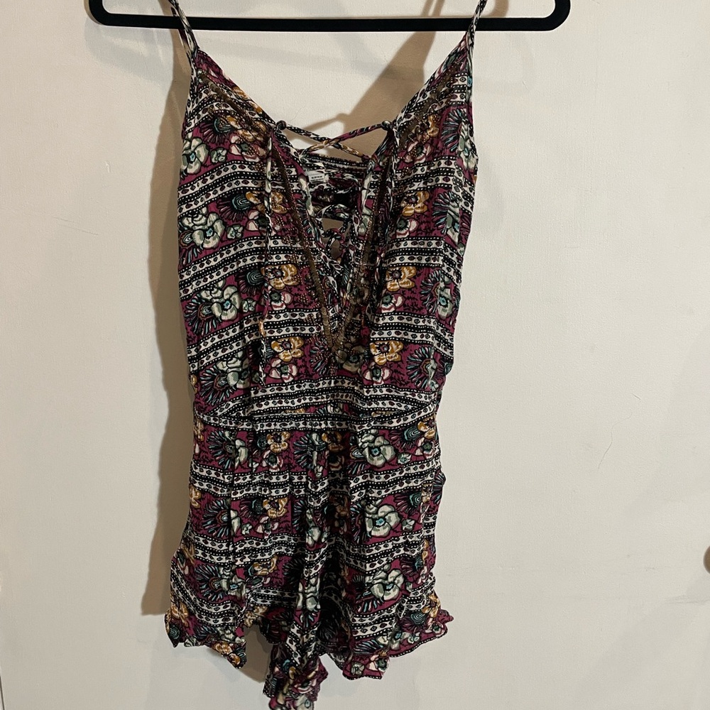 Boho Tie Front Romper